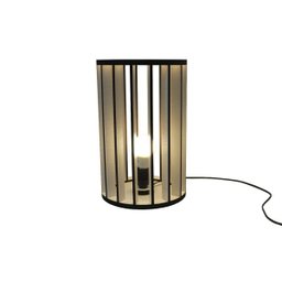 Abajur Tubular Madeira Branco e Preto 35cm - 1