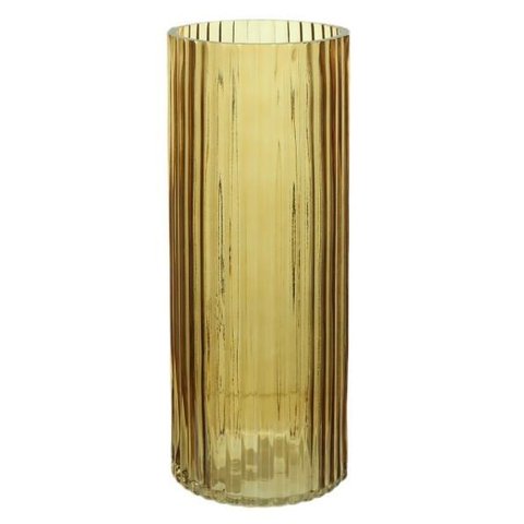 Vaso Vidro Texturizado 29,5cm Ambar Florarte Flor Arte