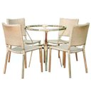 Ver imagem 1 de Kit 4 Cadeiras Barcelona e Mesa Ascoli em Alumínio para Cozinha, Edícula Trama Original