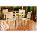 Ver imagem 2 de Kit 4 Cadeiras Barcelona e Mesa Ascoli em Alumínio para Cozinha, Edícula Trama Original