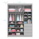 Ver imagem 4 de Jogo de Quarto Infantil Pérola com Guarda Roupa e Cômoda Cinza - Phoenix Baby