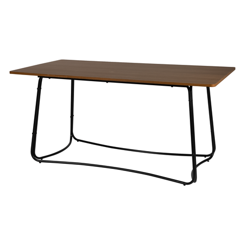 Mesa de Jantar Natura Mdf Marrom Escuro Base Aço 160cm Waw Design