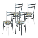 Ver imagem 1 de 4 Cadeiras Epoxi Preta Craqueada Assento :Floral Orquídea