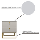 Ver imagem 7 de Mesa de Cabeceira Industrial Mdf com Pés Metalon Dourado Plancasa Cinza Cristal Tx