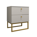 Ver imagem 5 de Mesa de Cabeceira Industrial Mdf com Pés Metalon Dourado Plancasa Cinza Cristal Tx