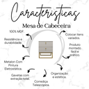 Ver mais imagens de Mesa de Cabeceira Industrial Mdf com Pés Metalon Dourado Plancasa Cinza Cristal Tx