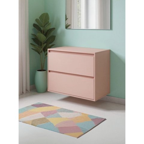 Gabinete para Banheiro 80cm MDF Rosa Dubai - On Móveis