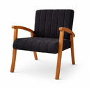 Ver imagem 4 de Kit 2 Poltronas Haley Decorativa Linho Sala Estar Área Gourmet Varanda Madeira Maciça:preto