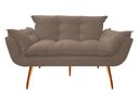 Ver imagem 2 de Kit Namoradeira +1 Puff Puf Decorativo Opala Suede Capuccino Pés Madeira Mz Decor