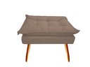 Ver imagem 4 de Kit Namoradeira +1 Puff Puf Decorativo Opala Suede Capuccino Pés Madeira Mz Decor