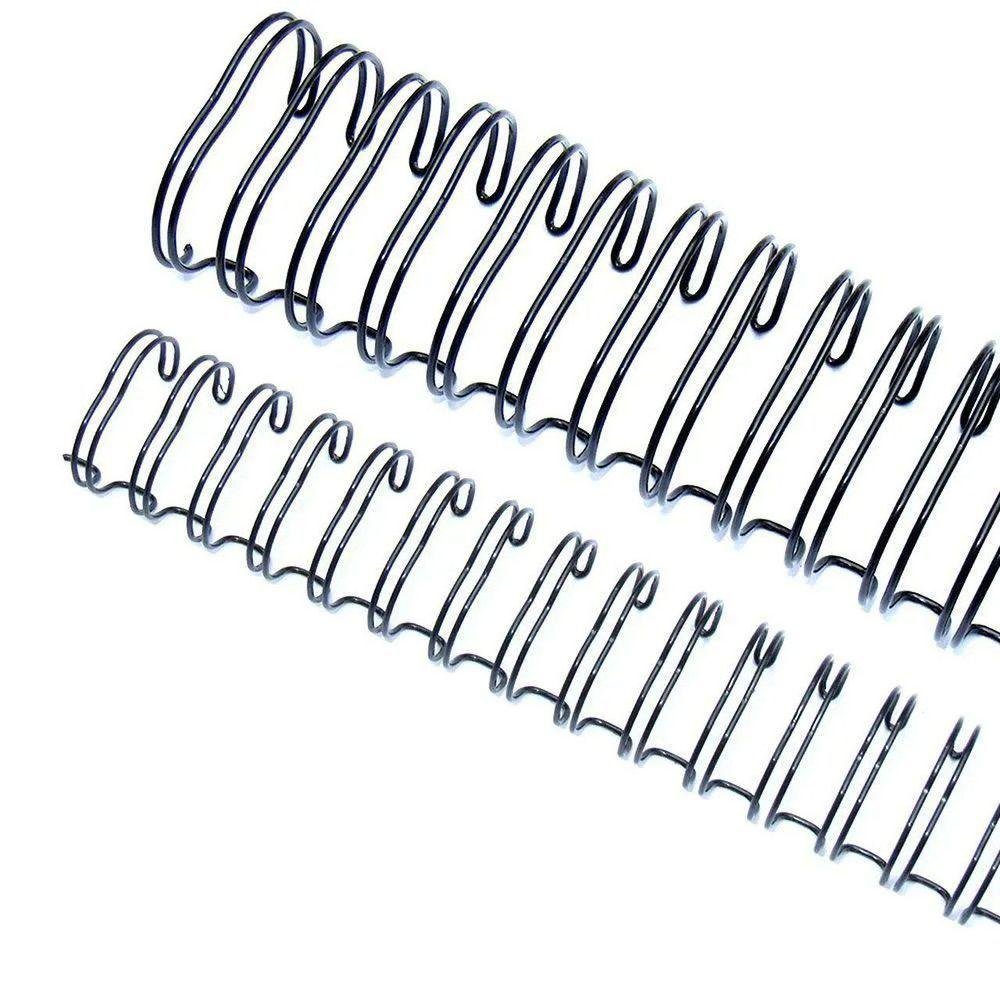 Wire-o Garra Duplo Anel 7/8" para 180 Fls Ofício 2x1 Preto 50 Und