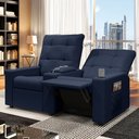 Ver imagem 2 de Poltrona Reclinável para Cinema Parma 2 Lugares Baú Usb Pu Azul Fh1 - D'Rossi