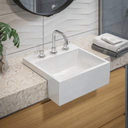 Cuba Semiencaixe 410x410 com Mesa Loft Q2 Branco Incepa - 6