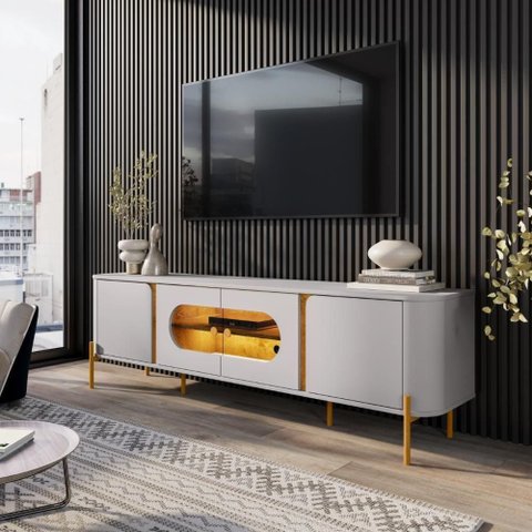 Rack Honolulu para Tv 75 Polegadas Off White Nature