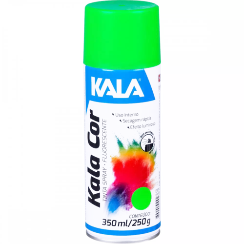 Tinta spray verde fluorescente kala cor 350ml\250g - 1