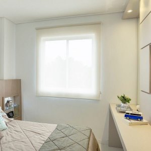 Persiana Rolo (2,60Larg. x 1,50Alt.) Tecido Tela Solar Screen Creme - Vogaflex