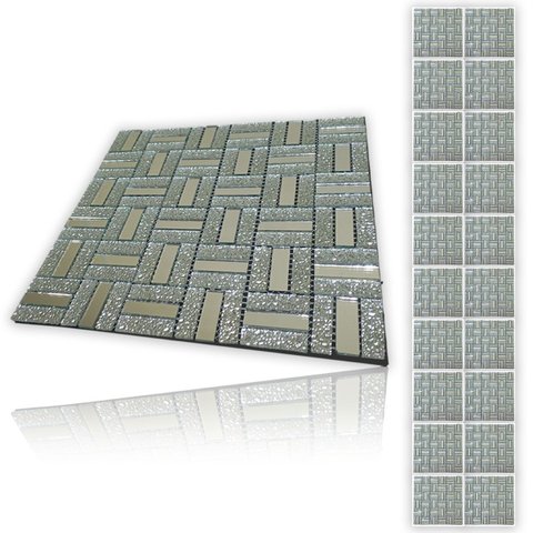 Pastilha De Vidro Autocolante Kit 20 Uni Parede Cozinha Banheiro Decorativa Facil Aplicacao Moderna 