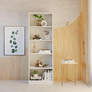 Estante Livreiro Multiuso Eliana com 5 Nichos Branco