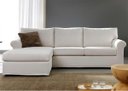 Ver imagem 1 de Sofá de 3 Lugares com Chaise, Revestimento Sarja Branca, 2,27m x 1,60m