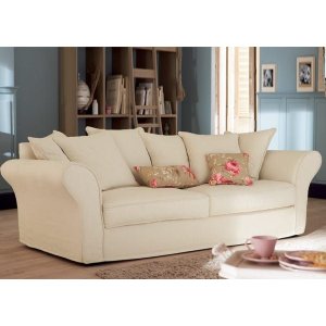 Sofá de 2 Lugares Revestimento Sarja Creme