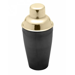 Coqueteleira de Aço Inox Preta e Dourada 500ml - Lyor