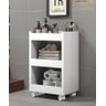 Conjunto Mesa Manicure + Porta Esmaltes Prateleira + Carrinho Auxiliar + 2 Eames Preta Cadeira AJL S - 4