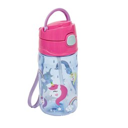 Garrafinha Unicórnio com Canudo 400Ml Rosa - Buba - 2