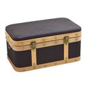 Ver imagem 3 de Baú Decorativo em Mdf e Couro Sintético Preto 50cm 16704-pl