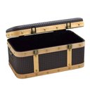 Ver imagem 2 de Baú Decorativo em Mdf e Couro Sintético Preto 50cm 16704-pl