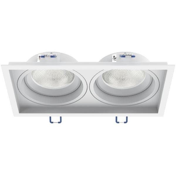 Spot Embutir Interlight 2xpar20 Recuado E27 Branco Il 4707