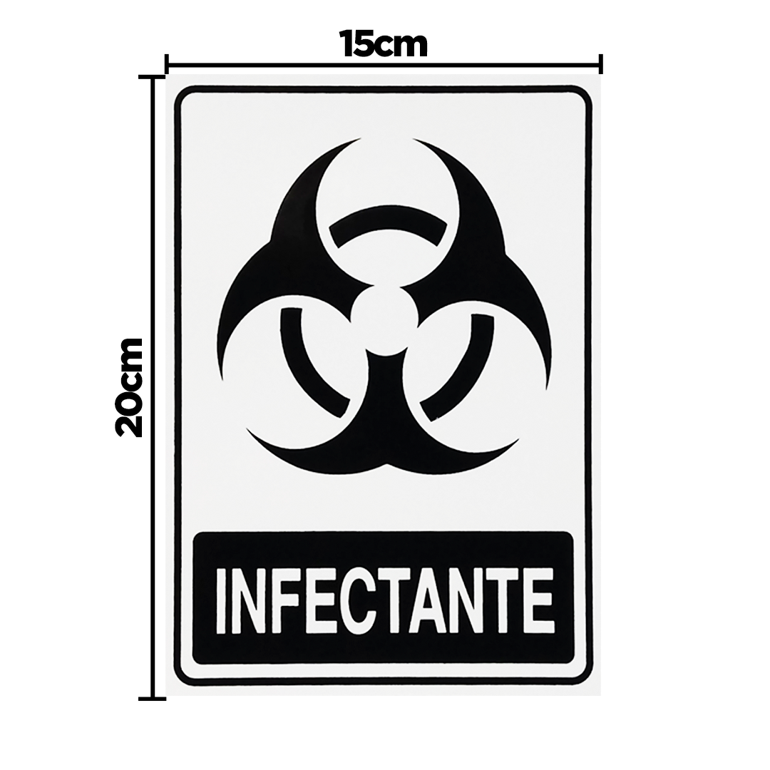 Combo 6 Adesivos De Sinalização Lixo Infectante 15x20 Acesso - S-244 F9e - 2