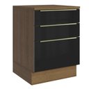 Ver imagem 1 de Balcão de Cozinha 60 Cm 3 Gavetas Rustic/preto Lux Madesa Rustic/preto