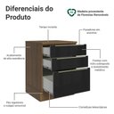 Ver imagem 3 de Balcão de Cozinha 60 Cm 3 Gavetas Rustic/preto Lux Madesa Rustic/preto