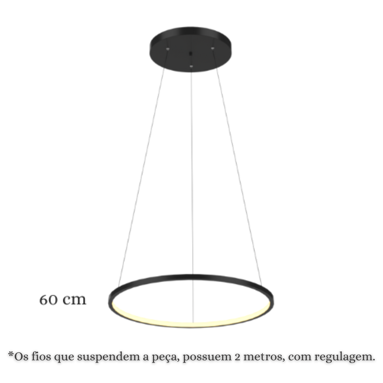 Lustre Pendente Anel de Led Hoop 1 Argola Aro em Alumínio 17W - 2