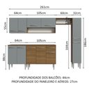 Ver imagem 4 de Armário de Cozinha Compacta 261 cm Rustic/Cinza Emilly Madesa 09