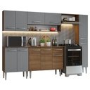 Ver imagem 3 de Armário de Cozinha Compacta 261 cm Rustic/Cinza Emilly Madesa 09