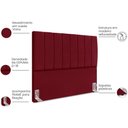 Ver imagem 3 de Cabeceira Casal 140cm Allia Suede Vinho Rm Vinho