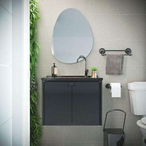 Gabinete para Banheiro 49x60,6cm Fenix Preto