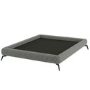 Ver imagem 1 de Cama King Base Box Pés Ferro 210cm Nami Linho Cinza Escuro - Nexta Casa