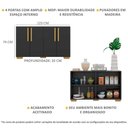 Ver imagem 6 de Aparador Buffet 4 Portas Com Pés Quadrados Preto/natural
