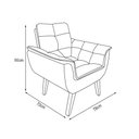 Ver imagem 4 de Poltrona Decorativa Opala Plus para Sala de Estar Quarto Escritório - Marrom .