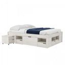Ver imagem 7 de Cama Casal Multifuncional Madeira Maciça 6 Gavetas Charme Branco/Lavado