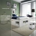 Ver imagem 6 de Cama Casal Multifuncional Madeira Maciça 6 Gavetas Charme Branco/Lavado
