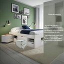 Ver imagem 4 de Cama Casal Multifuncional Madeira Maciça 6 Gavetas Charme Branco/Lavado