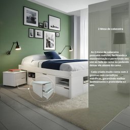 Cama Casal Multifuncional Madeira Maciça 6 Gavetas Charme - 4 Cama Casal Multifuncional Madeira Maciça 6 Gavetas Charme - 4