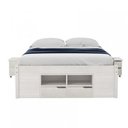 Ver imagem 6 de Cama Casal Multifuncional Madeira Maciça 6 Gavetas Charme Branco/Lavado