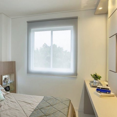 Persiana Rolo (2,20Larg. x 1,50Alt.) Tecido Tela Solar Screen Cinza - Vogaflex