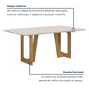 Ver imagem 4 de Mesa de Jantar 160cmx80cm Tampo de 25mm Luna Valdemoveis Cinamomo/off White