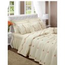 Ver imagem 2 de Jogo de Cama Queen 200 fios Bordado Bouquet Palha Casaborda 4 peças