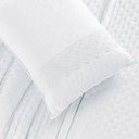 Ver imagem 2 de Kit Cobre Leito Colcha Bouclê Casal Padrão Laise Bordada Micropercal 200 Fios 3 Peças - Branco